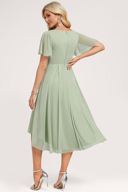 Robe Asymétrique Flottante Vert - gallery 5