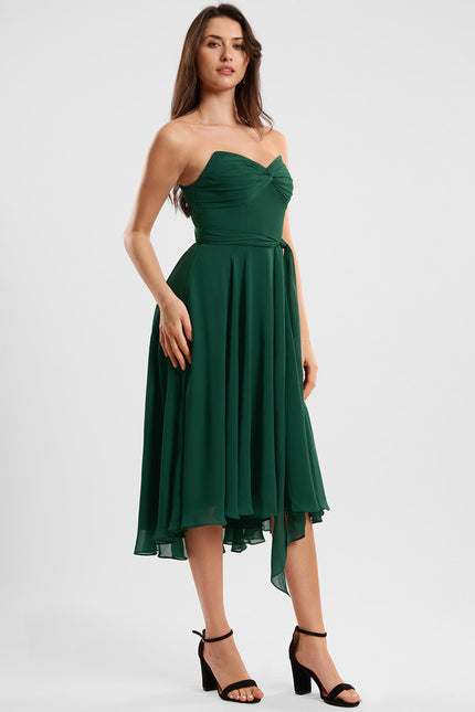 Robe Asymétrique Fluide Vert Pâle - gallery 8