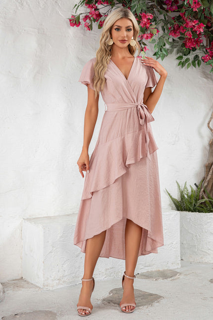 Robe Asymétrique Fluide Rose - gallery 1