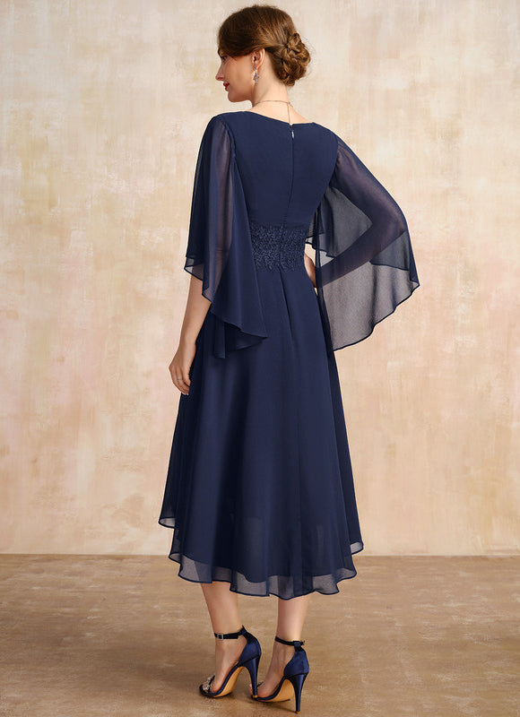 Robe Asymétrique Fluide Marine Élégante - gallery 5