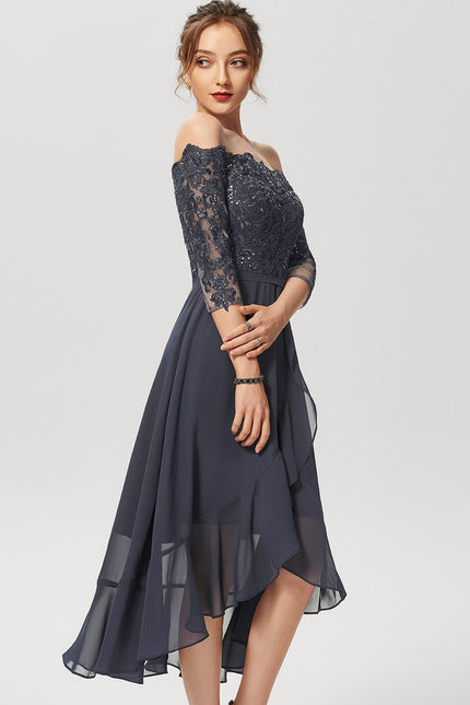 Robe Asymétrique Soirée Brodée - gallery 2