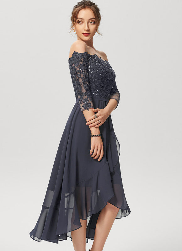 Robe Asymétrique Soirée Brodée - gallery 2