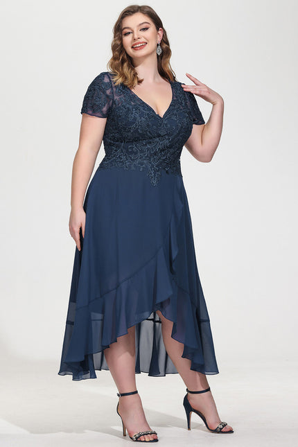 Robe Asymétrique Fluide Dentelle - gallery 9