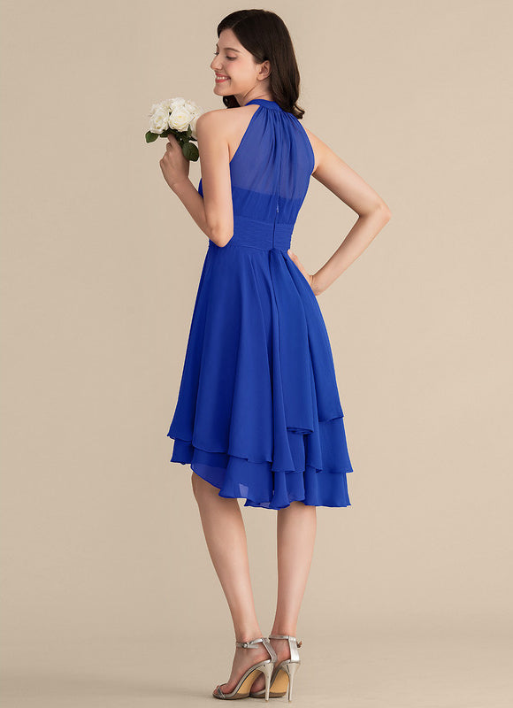Robe Asymétrique Fluide À Volants - gallery 6