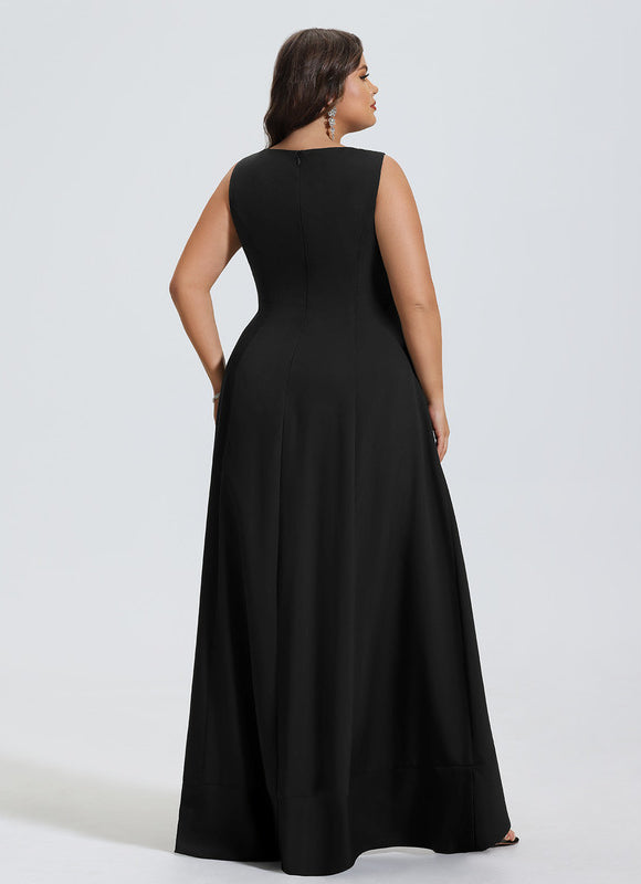 Robe Asymétrique Noire Volante - gallery 7