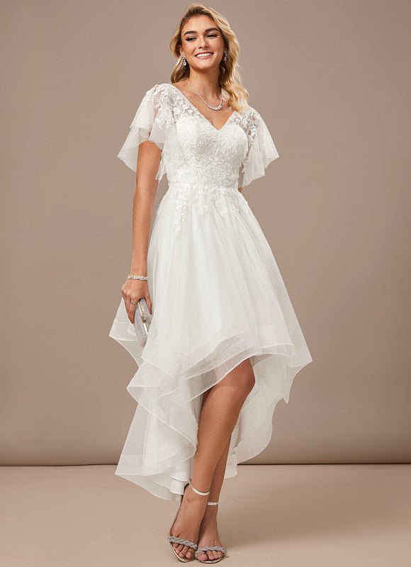 Robe Asymétrique Tulle Élégante - gallery 1