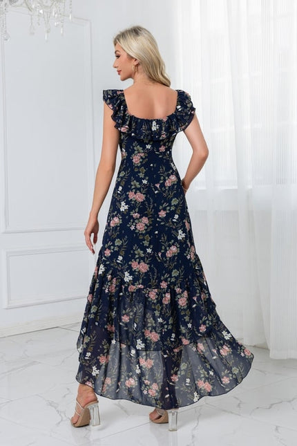 Robe Asymétrique Sirène Florale - gallery 2