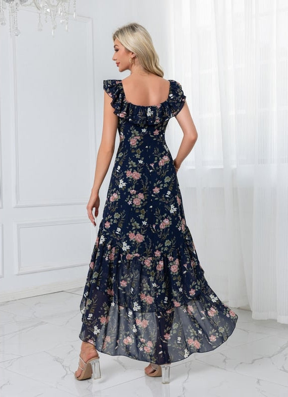 Robe Asymétrique Sirène Florale - gallery 2