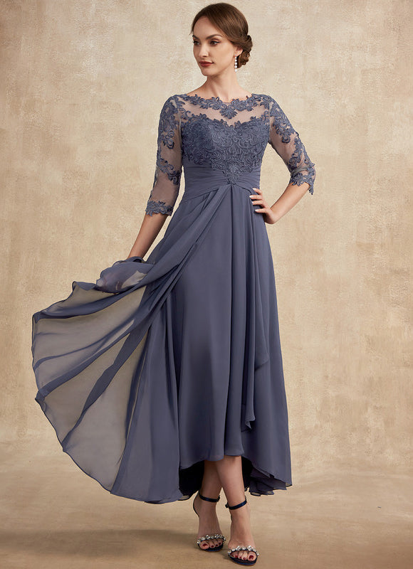 Robe Asymétrique Dentelle Lavande