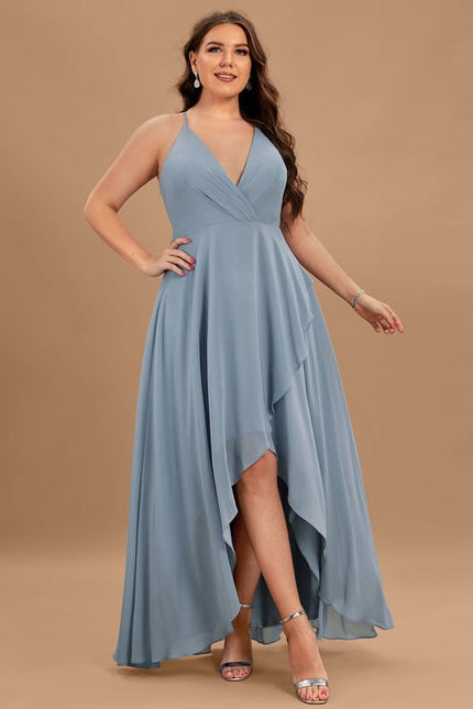 Robe Courte Asymétrique Coupe Trapèze À Volants - gallery 9