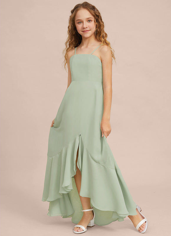 Robe Asymétrique Évasée Vert Deau - gallery 4