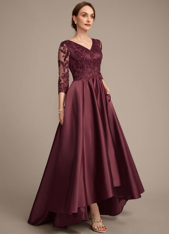 Robe Asymétrique Satinée Bordeaux Élégante - gallery 5