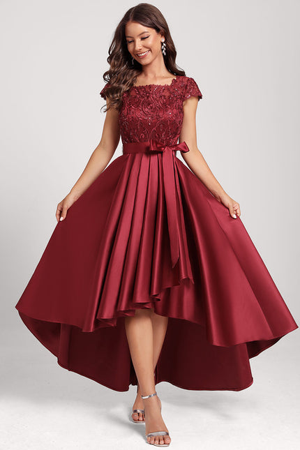Robe Asymétrique Satinée Pétale Étoilée