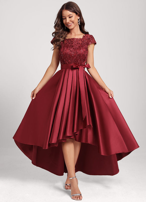 Robe Asymétrique Satinée Pétale Étoilée