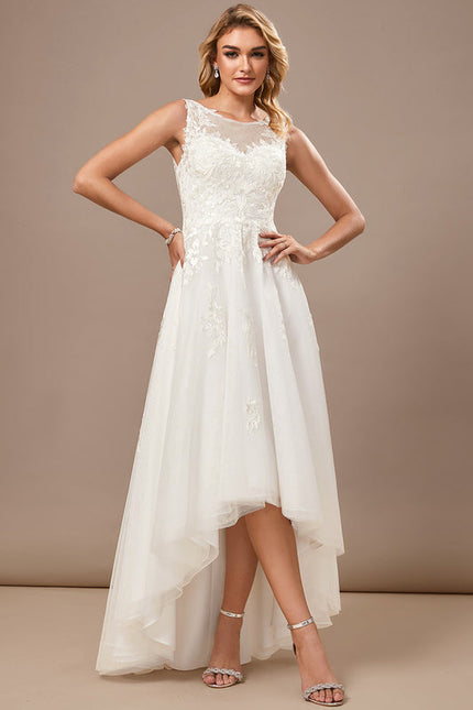 Robe Longue Asymétrique En Tulle - gallery 6