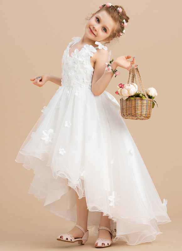 Robe Asymétrique Tulle Florale - gallery 3