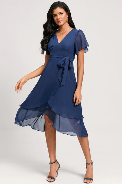 Robe Asymétrique Fluide Vert Pâle