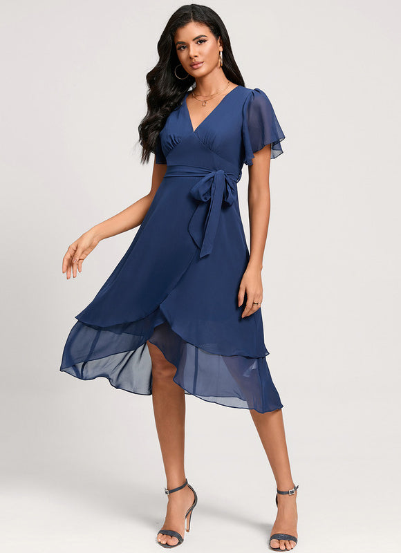 Robe Asymétrique Fluide Vert Pâle