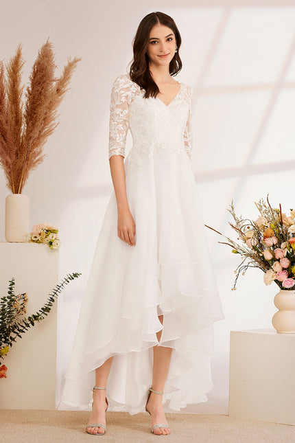 Robe Asymétrique Aérienne Dentelle - gallery 5