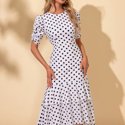 Robe Asymétrique À Pois Chic