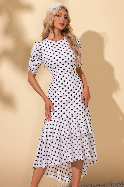 Robe Asymétrique À Pois Chic