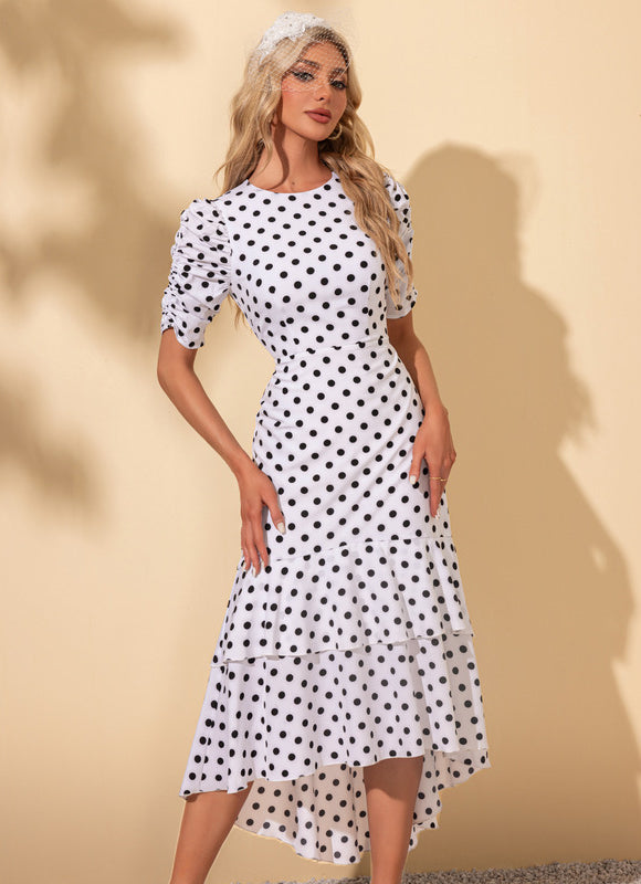 Robe Asymétrique À Pois Chic