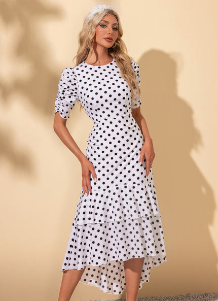 Robe Asymétrique À Pois Chic