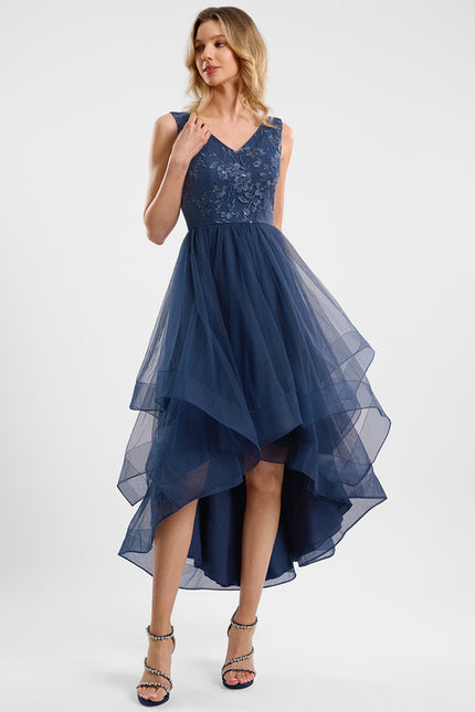 Robe Asymétrique Cocktail Scintillante - gallery 3