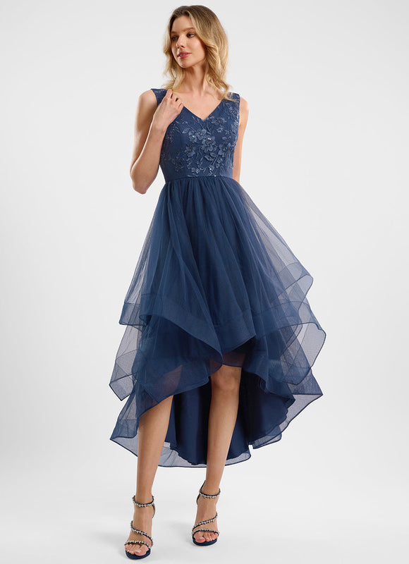 Robe Asymétrique Cocktail Scintillante - gallery 3