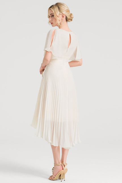 Robe Asymétrique Plissée Aérienne - gallery 2