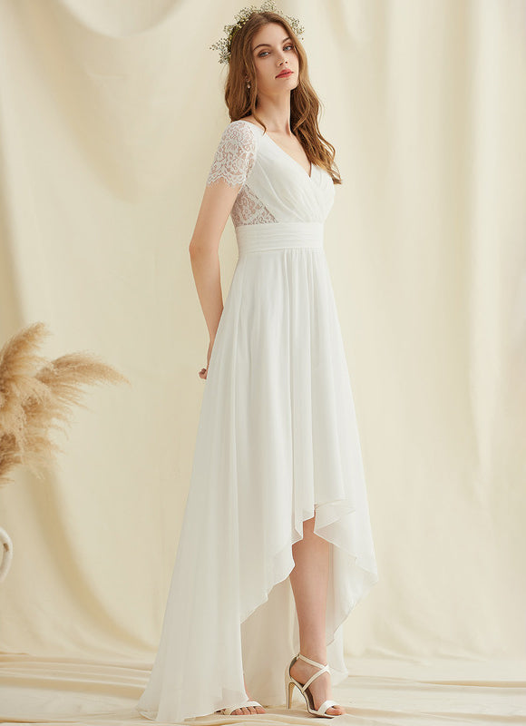 Robe Asymétrique Élégante Dentelle - gallery 1