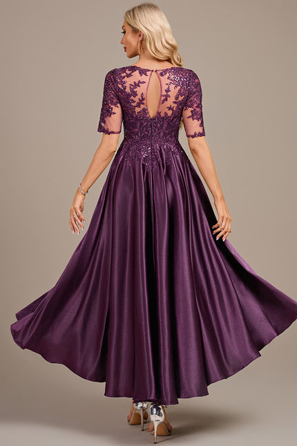 Robe Asymétrique Satinée Irisée - gallery 5