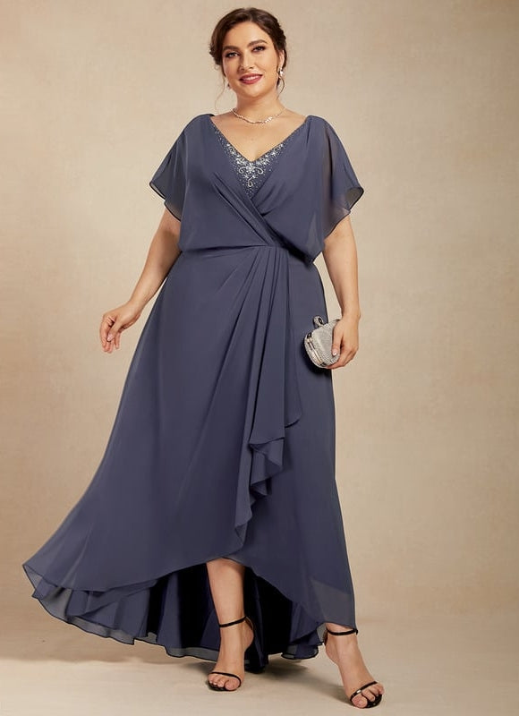 Robe Asymétrique Élégance Flottante Nocturne - gallery 4