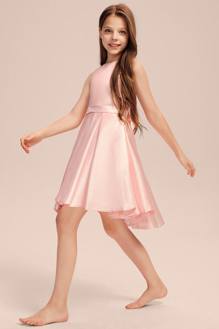 Robe Asymétrique Satinée Rose - gallery 4