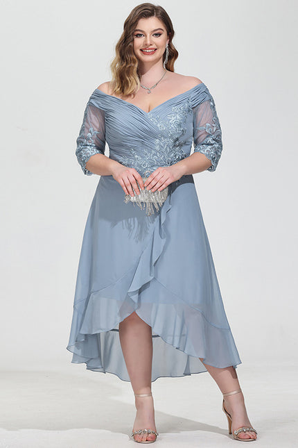Robe Asymétrique Soirée Brodée - gallery 7