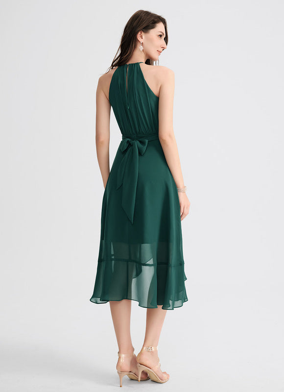 Robe Asymétrique Flottante Émeraude - gallery 6