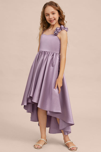 Robe Asymétrique Satin Lilas 3D - gallery 1