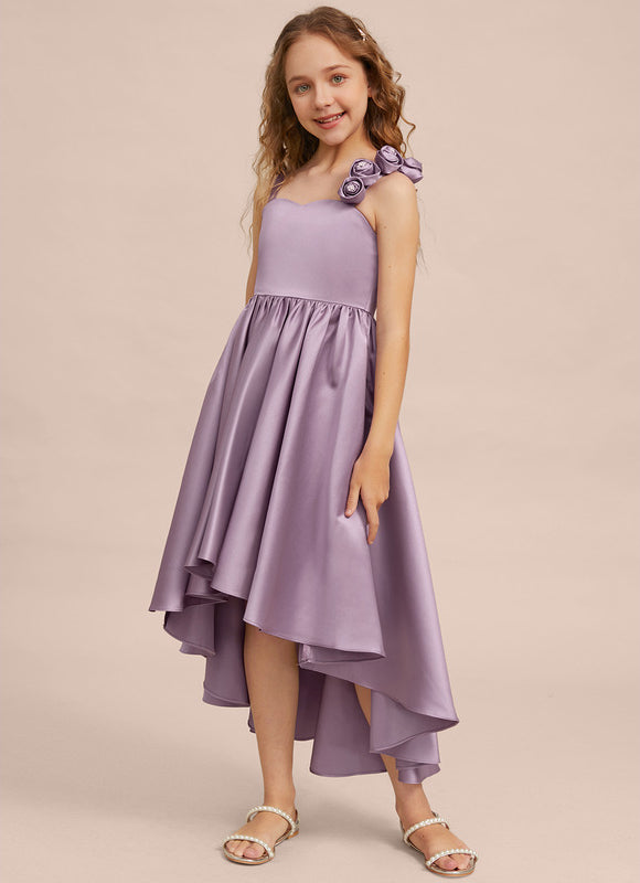 Robe Asymétrique Satin Lilas 3D - gallery 1
