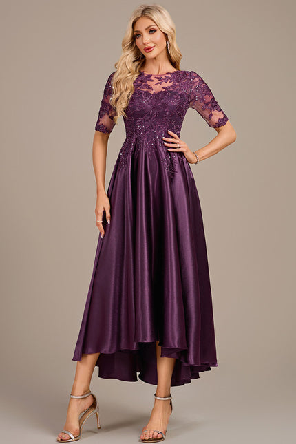 Robe Asymétrique Satinée Irisée - gallery 2