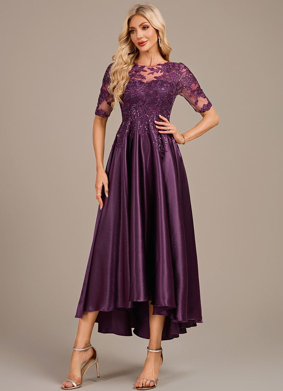 Robe Asymétrique Satinée Irisée - gallery 2