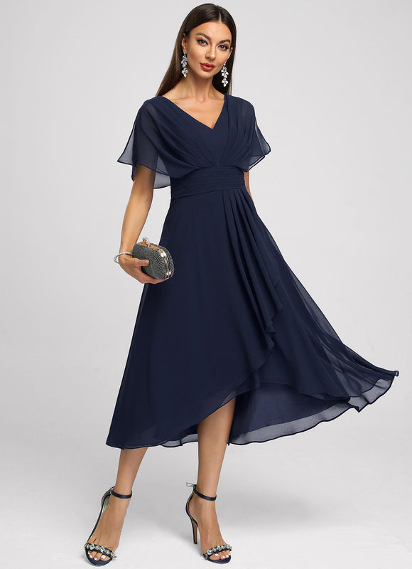 Robe Asymétrique Fluide Vert Pâle - gallery 3
