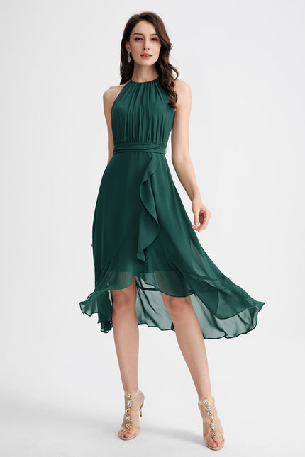 Robe Asymétrique Flottante Émeraude - gallery 2