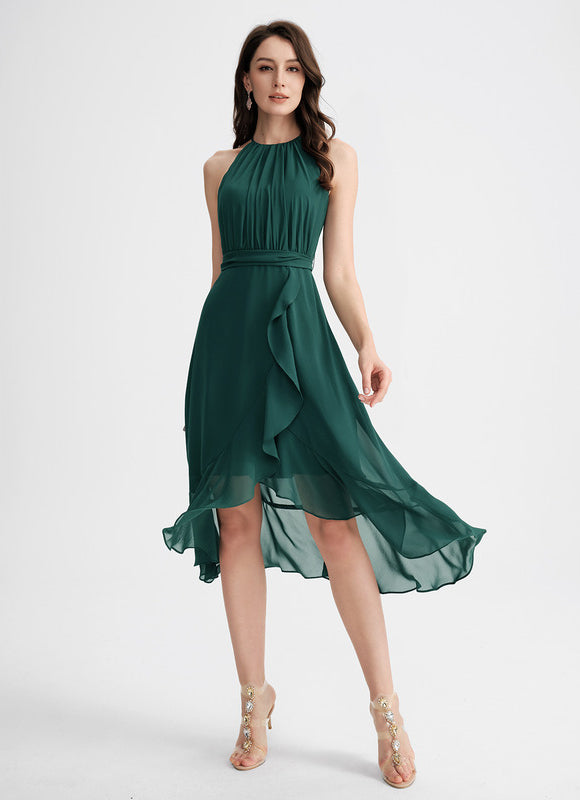 Robe Asymétrique Flottante Émeraude - gallery 2