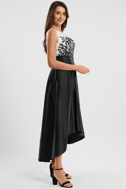 Robe Asymétrique Élégante Noire - gallery 1
