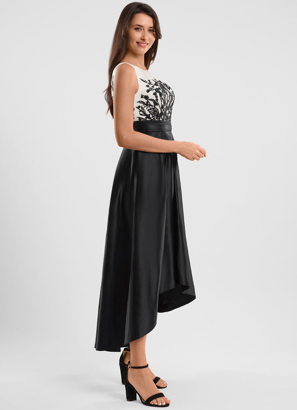 Robe Asymétrique Élégante Noire - gallery 1