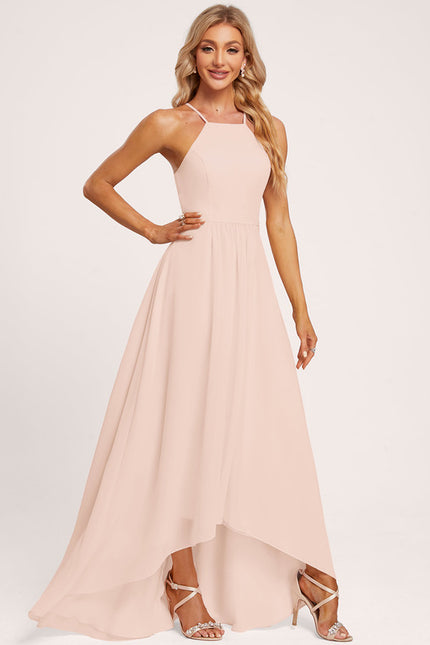 Robe Asymétrique Mousseline Saumon - gallery 3