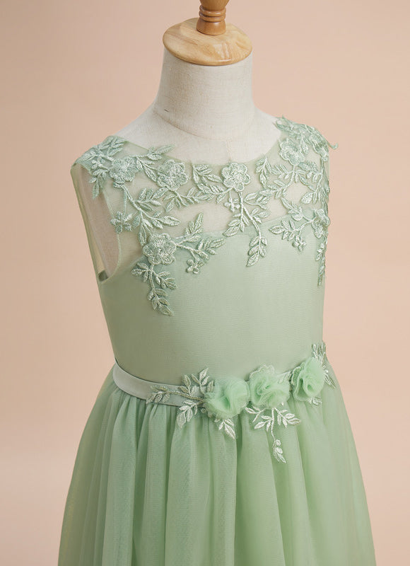 Robe Asymétrique Enfant Tulle Floral - gallery 4