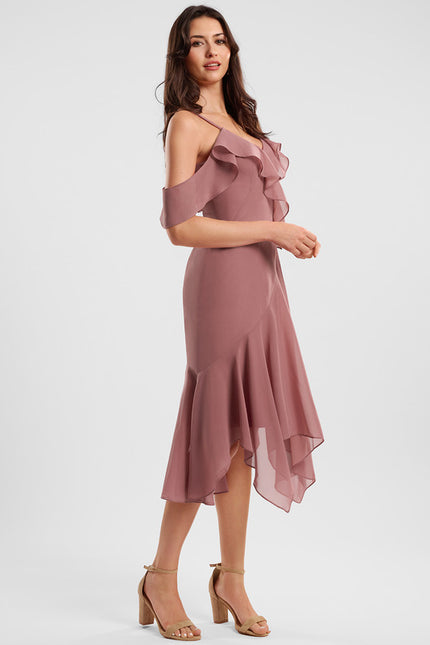 Robe Asymétrique Fluide Vert Pâle - gallery 3