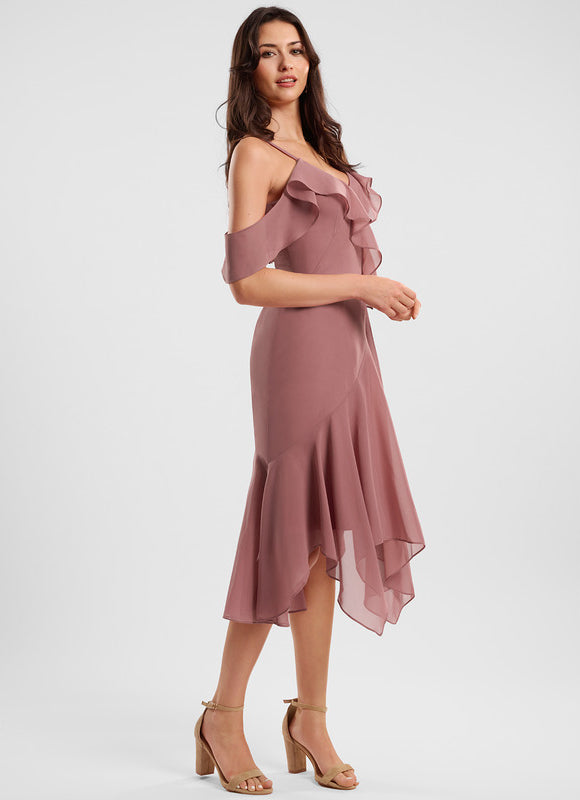 Robe Asymétrique Fluide Vert Pâle - gallery 3