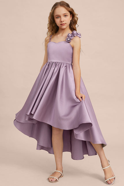 Robe Asymétrique Satin Lilas 3D - gallery 5